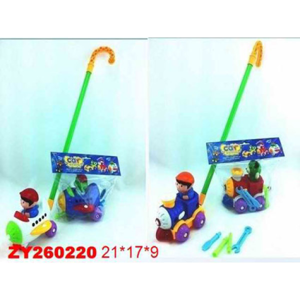 Каталка "Транспорт" на палиці (2 кольори) 6703/6705