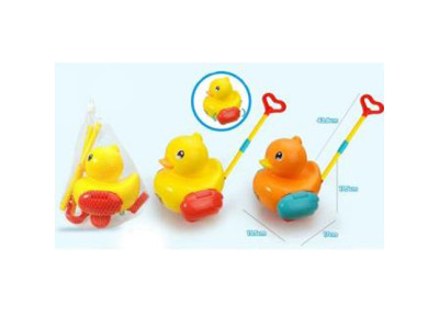 Каталка качечка на палиці 2 кольори в сітці A0372