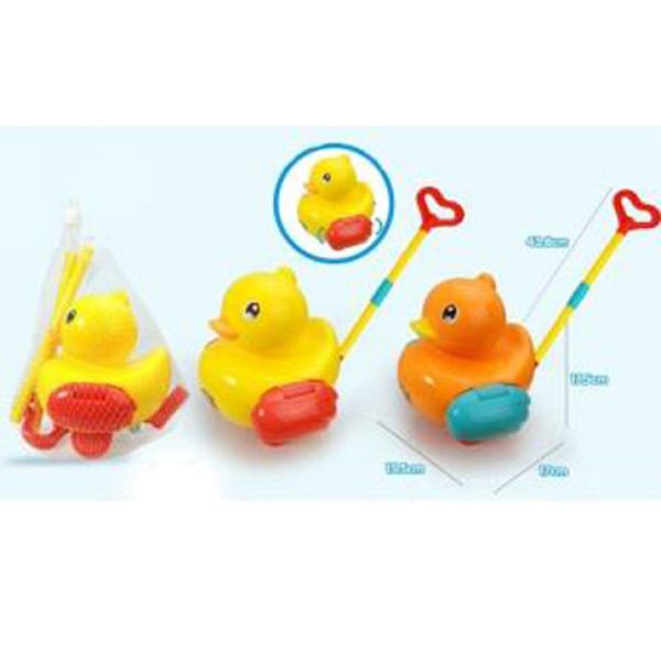 Каталка качечка на палиці 2 кольори в сітці A0372