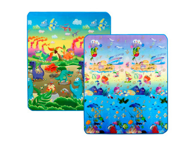 Дитячий двосторонній килимок "Динозаври та Підводний світ" 150х180 см LP013-150