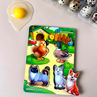 Рамка-вкладка "Домашні тварини – 2" дерев'яна ПСФ054 Рамка-вкладка "Домашні тварини – 2" дерев'яна ПСФ054