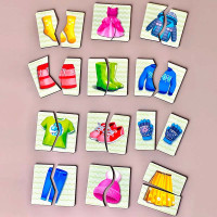 Рамка-вкладка UBEE "Половинки. Одяг та взуття" з дерева ПСФ076