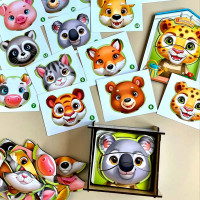 Рамка-вкладка UBEE "Збери тварин" деревяна ПСФ134