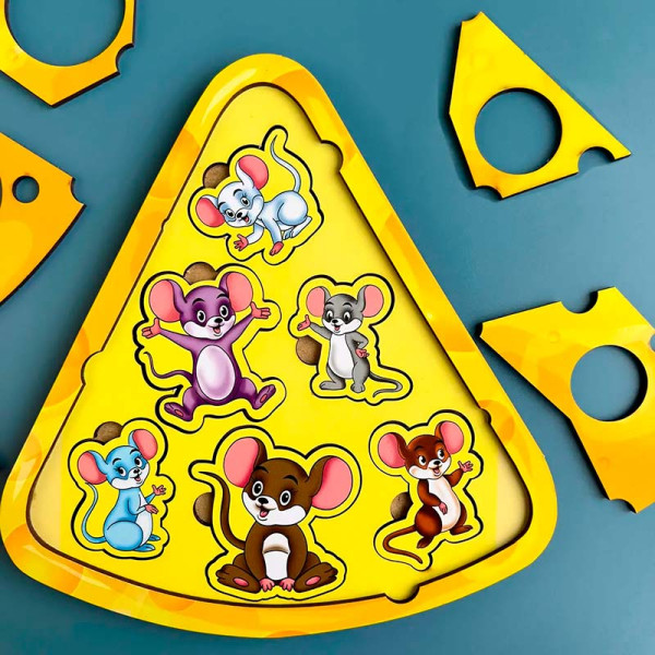 Сортер-головоломка UBEE "Мишки в сирі" з дерева ПСД042