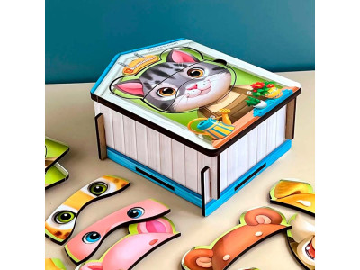 Рамка-вкладка UBEE "Збери тварин" дерев'яна ПСФ134