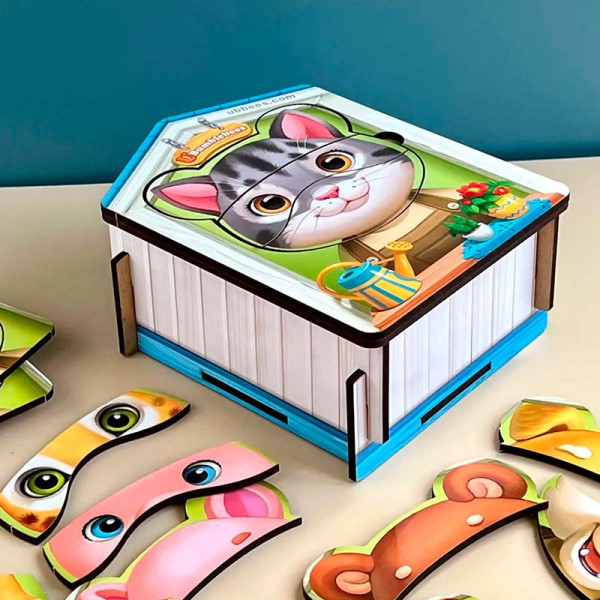 Рамка-вкладка UBEE "Збери тварин" дерев'яна ПСФ134