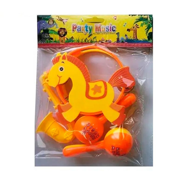 Музичні інструменти 2 види бубон маракаси саксофон 2887-8_Orange