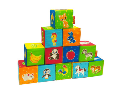 Набір кубиків із тваринами 12 штук для малюків MC MC 090601-04