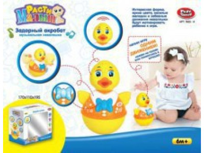 Неваляшка PLAY SMART "Завзятий акробат" на батарейках (музика світло) у кор 7665A