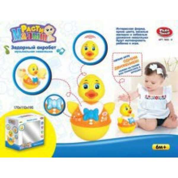 Неваляшка PLAY SMART "Завзятий акробат" на батарейках (музика світло) у кор 7665A