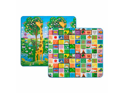 Дитячий двосторонній килимок "Велика жирафа та Барвиста абетка" 200х180 см LP012-200
