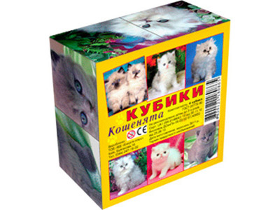 Кубики "Кішки" 4 кубики рус Эн.0865