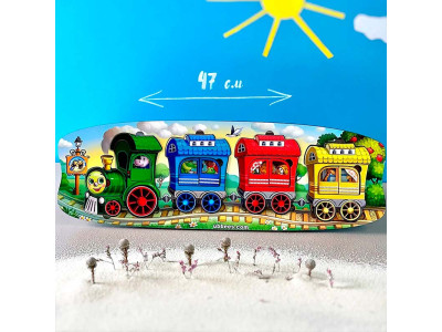 Вкладка-сортер "Веселий потяг – 3 вагони" дерев'яна ПСФ019