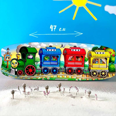 Вкладка-сортер "Веселий потяг – 3 вагони" дерев'яна ПСФ019