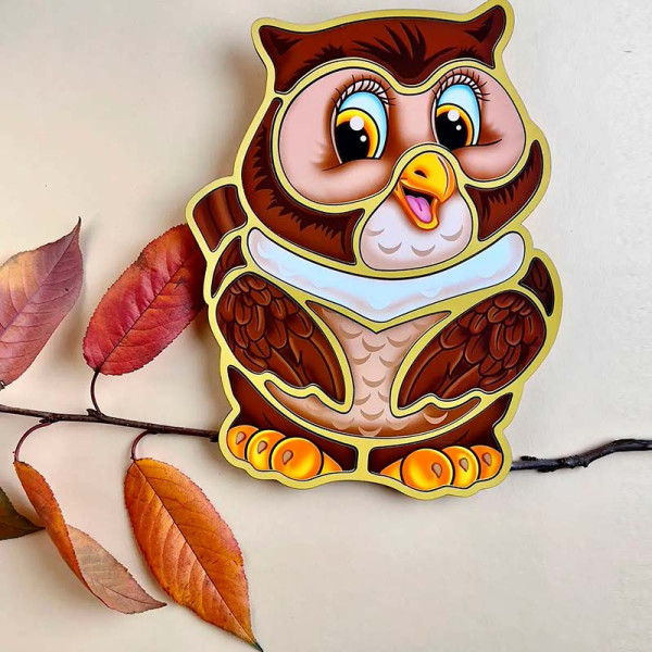 Контурний пазл UBEE - Сова з дерева ПСД087