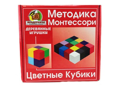 Деревяні кубики кольорові "Методика Монтессорі" К-006 Деревяні кубики кольорові "Методика Монтессорі" К-006