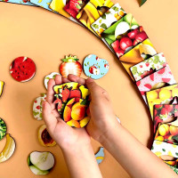 Пазл-сортер UBEE "Дошки Сегена: фрукти" з дерева ПСФ035