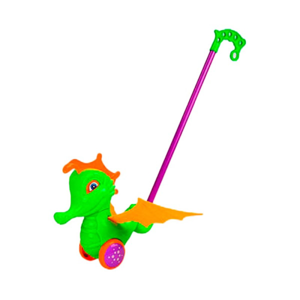 Каталка морський коник з ручкою 8513_Green