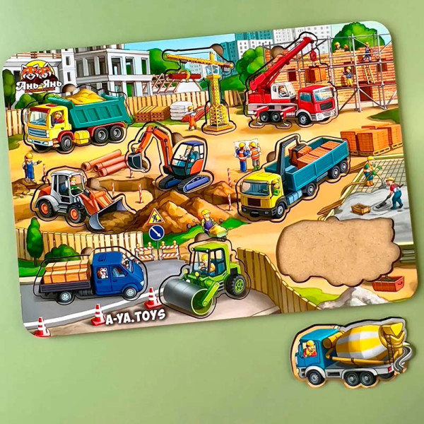 Сортер-вкладка UBEE "Будівельний майданчик" з дерева ПСД123