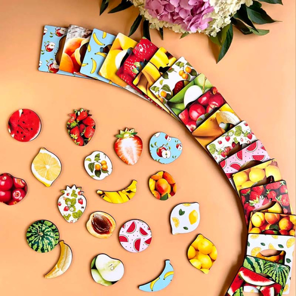 Пазл-сортер UBEE "Дошки Сегена: фрукти" з дерева ПСФ035