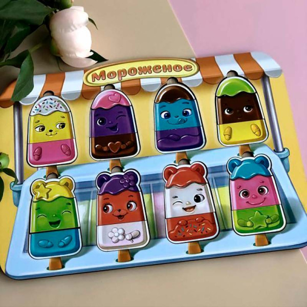 Сортер-пазл UBEE : Морозиво дерев'яний ПСД076