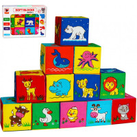 Набір м'яких кубиків із тваринами для дітей МС МС 090601-13