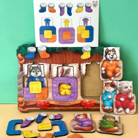 Сортер UBEE "Тварини в ліжечку" із дерева ПСД302