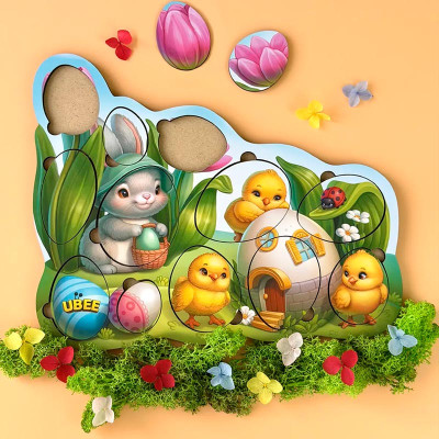 Вкладка Ubee "Великодні курчата – яєчні вкладки" деревяна ПСД317