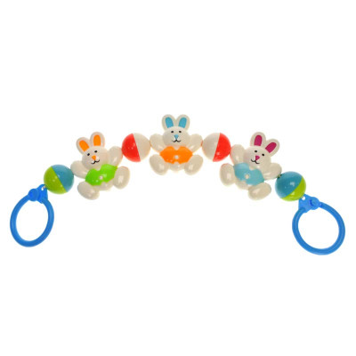 Брязкальце на візочок "Зайчики" в кульку 6348B р.40*10*2см 6348B