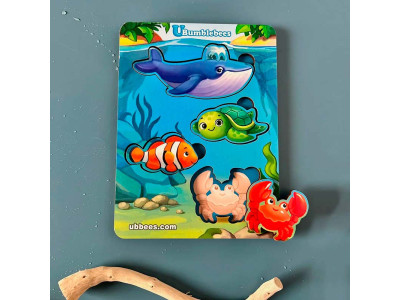 Рамка-вкладач "Морські тварини – 2" дерев'яна ПСФ056