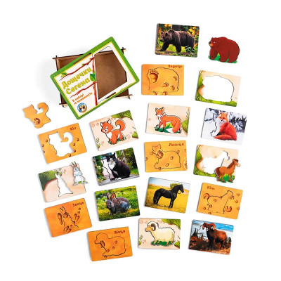 Пазл-сортер UBEE "Дошки Сегена: сліди звірів" з дерева ПСД094