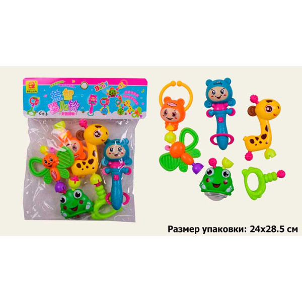 Брязкальце-конструктор брязкальця зчіплюються між собою 6 шт у пакеті 24*2 697-2