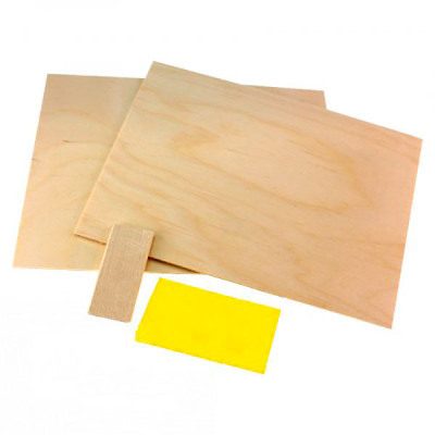 Набір для занять трудовим навчанням (фанера шліфована формату А4 -2шт+1 бру 172407