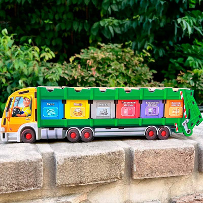 Сортер-комодик UBEE "Сортування сміття: сміттєвоз" з дерева ПСФ129