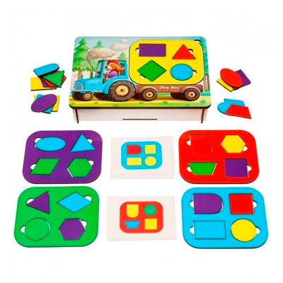 Дитячий розвиваючий танграм UBEE Трактор дерев'яний ПСД195 Дитячий розвиваючий танграм UBEE Трактор дерев'яний ПСД195