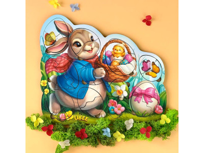 Вкладка Ubee "Великодній зайчик – яєчні пазли" деревяна ПСД316