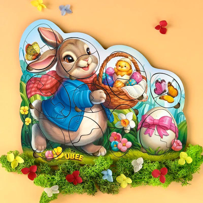 Вкладка Ubee "Великодній зайчик – яєчні пазли" деревяна ПСД316
