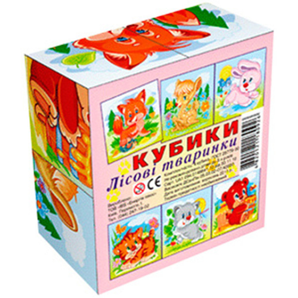 Кубики "Лісові тваринки" (4куб) Ен.0926