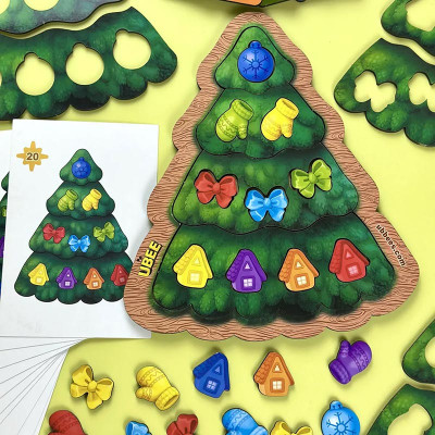 Пазл-вкладка UBEE "Каркасна ялинка" з дерева ПСД283