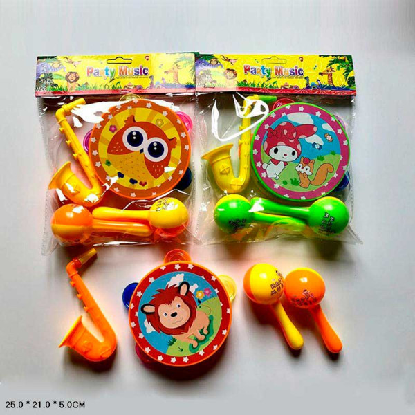 Музичні інструменти 3 види бубон маракаси саксофон 2887-3 Музичні інструменти 3 види бубон маракаси саксофон 2887-3