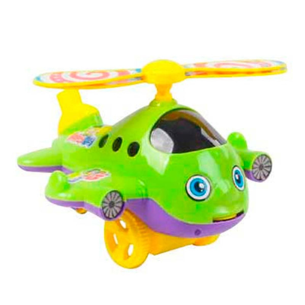Каталка "Літачок" на паличці зі світлом 9904A_Green-Veolet