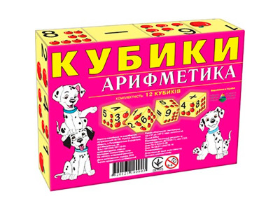 Кубики "Арифметика" 12 шт (укр.) Ен.0803