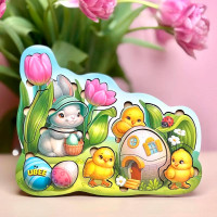 Вкладка Ubee "Великодні курчата" деревяна ПСД314