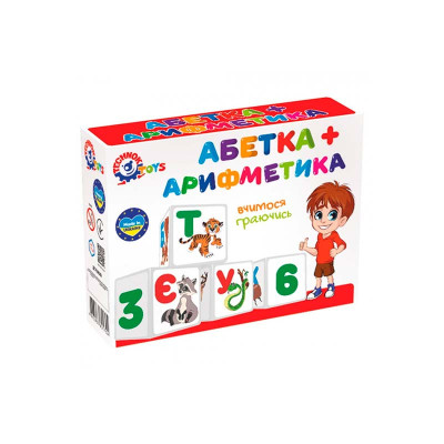 Кубики Технок "Абетка+арифметика" 12 кубиків 1714