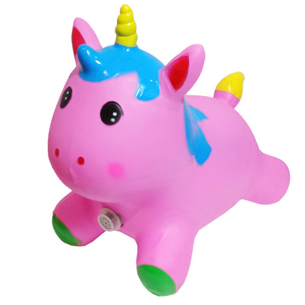 Стрибун гумовий Єдиноріг 1400 гр з музикою RB2520_Pink