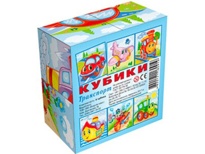 Кубики "Транспорт" (4 куб) Ен.0919