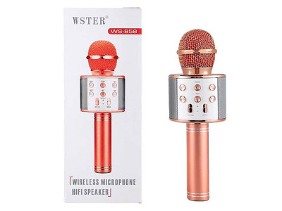 Караоке мікрофон Рожево-золотий WS-858 pink-gold Караоке мікрофон Рожево-золотий WS-858 pink-gold