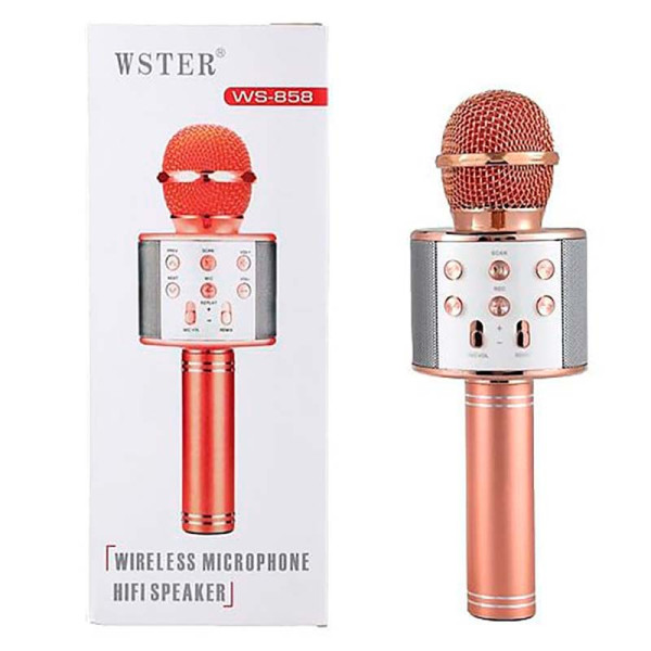 Караоке мікрофон Рожево-золотий WS-858 pink-gold Караоке мікрофон Рожево-золотий WS-858 pink-gold