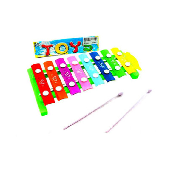 Ксилофон 27см + 2 палички (8 кольорів) 602
