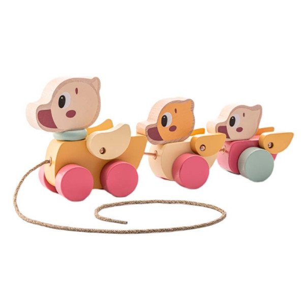 Каталка CUBIKA Мандрівні каченята 2 з дерева 15979